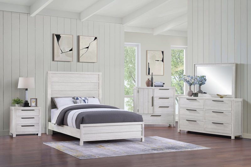 Commode verticale de chambre à coucher Haven de 48 po (L) x 48 po (H) à 4 tiroirs avec armoire de rangement - blanche