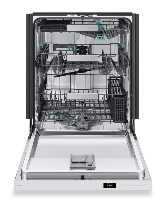 Lave-vaisselle Samsung de 24 po et de 38 dBA avec commandes sur le dessus, nettoyage avec IA et 3e panier - DW90F89T0UMTAA