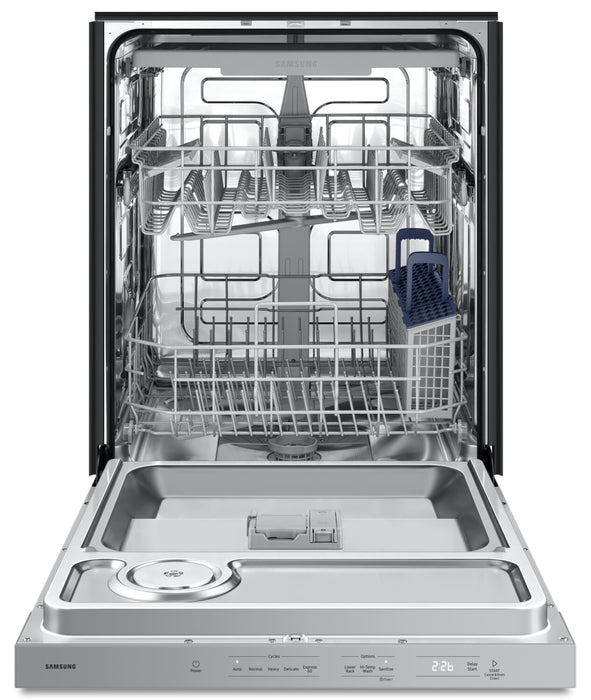 Lave-vaisselle Samsung de série 5500 de 24 po et de 48 dBA avec commandes sur le dessus et 3e panier - DW80DG5500SRAA