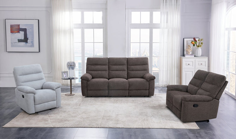 Sofa inclinable Jasper de 81 po en tissu de chenille - brun