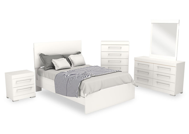 Miroir de commode de chambre à coucher Riley, fabriqué au Canada - blanc