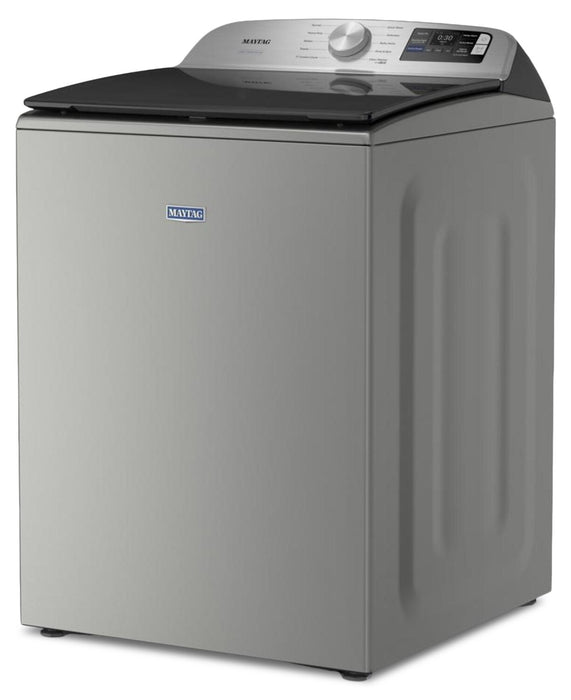 Laveuse intelligente à chargement par le haut de 6,0 pi3 et sécheuse à gaz de 7,4 pi3 de Maytag - argenté radieux 