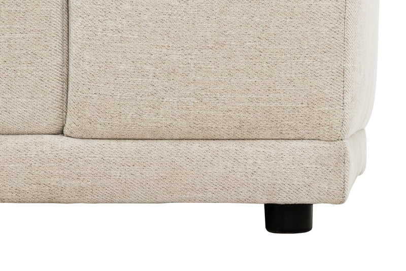Sofa sectionnel modulaire Oaklyn 4 pièces en tissu avec pouf et coussins de siège capitonnés - beige