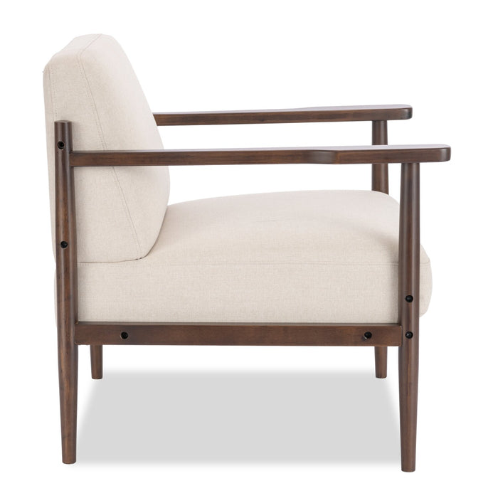 Fauteuil d’appoint Maci de 28,9 po d’apparence lin avec pattes en bois - taupe