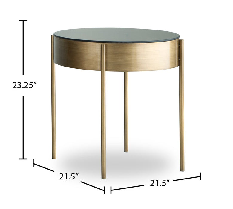 Ensemble de 3 tables modernes Sylvia de 336 po, table à café et 2 tables de bout - laiton brossé