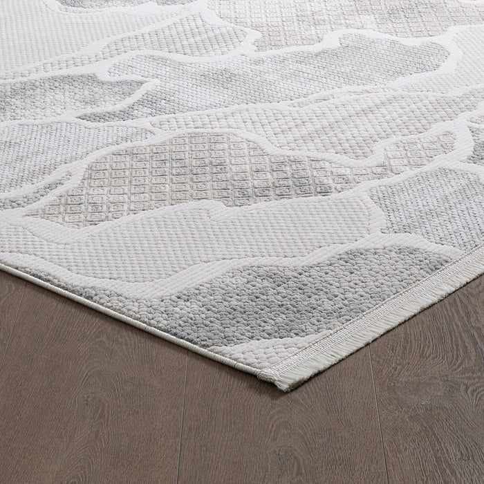 Carpette Cove grise à motif de vagues - 7 pi 11 po x 10 pi 10 po