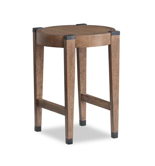Table de bout ronde Gordon de 18 po en bois massif - brune