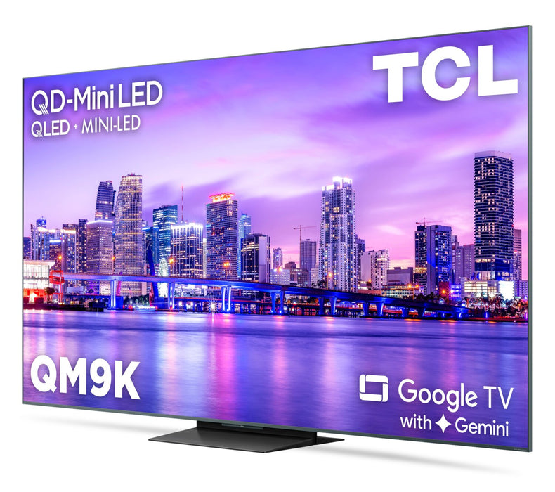 Téléviseur intelligent QLED Mini DEL QD TCL QM9K UHD 4K de 85 po avec Google TV (85QM9K)