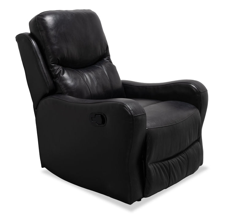 Fauteuil pivotant, coulissant et inclinable Elli 32 po de en similicuir - noir