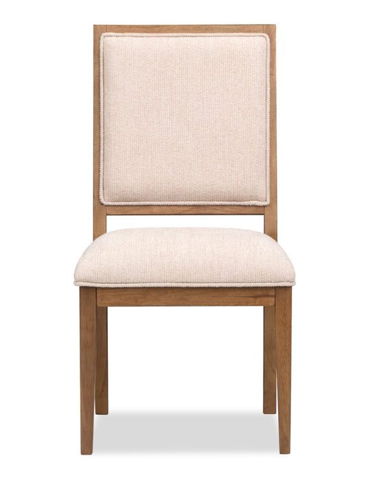 Chaise de salle à manger Henri de Scott Living en bois avec tissu de polyester - brune et crème