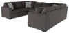 Sofa-lit sectionnel Legend 3 pièces fabriqué au Canada en tissu de chenille - brun étain