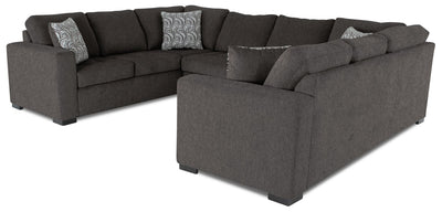Made in Canada Legend 3-Piece Chenille Fabric Sleeper Sectional - Pewter Brown | Sofa-lit sectionnel Legend 3 pièces fabriqué au Canada en tissu de chenille - brun étain