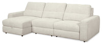  Sofa sectionnel modulaire à coulissement électrique de gauche Elevate de Scott Living 3 pièces en tissu de chenille - beige