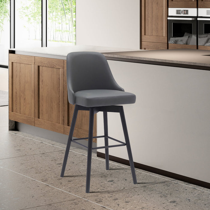 Tabouret bar pivotant Nash de hauteur comptoir - gris foncé