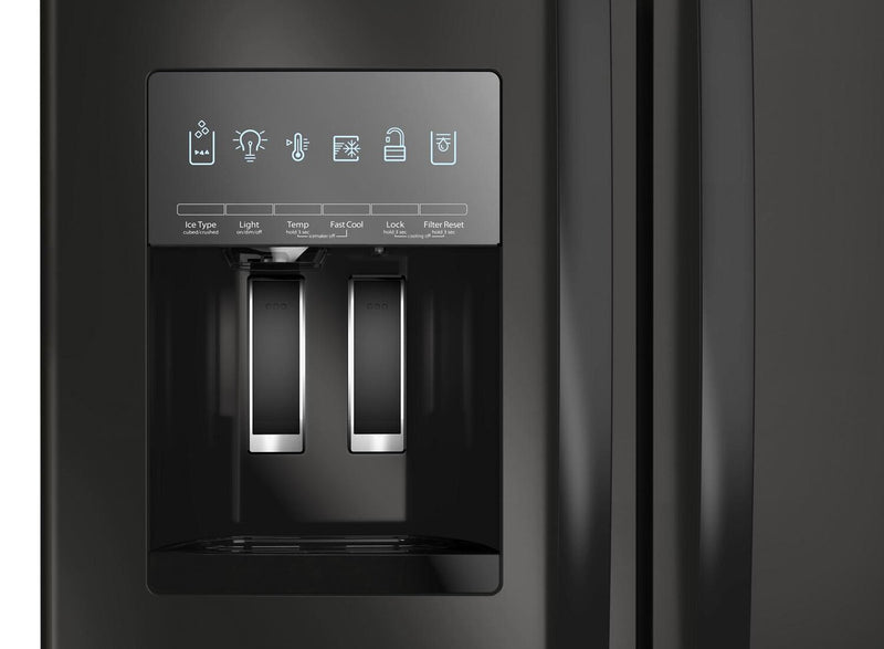 Réfrigérateur Whirlpool de 36 po et de 25 pi³ à portes françaises avec distributeur d’eau et de glaçons - WRFF3436RB