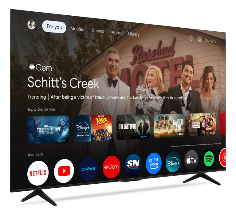 Téléviseur intelligent TCL S45K UHD 4K de 75 po avec Google TVMC