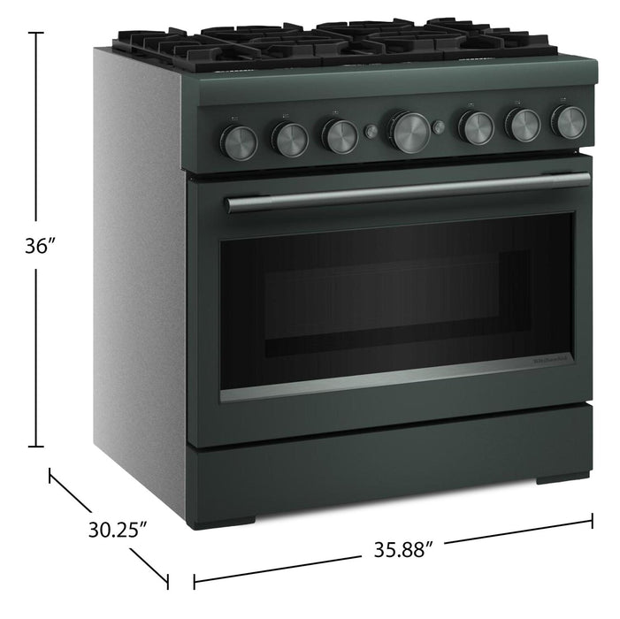 Cuisinière hybride KitchenAid de 5,1 pi3 avec friture à air sans préchauffage - genévrier - KFDS936SJP