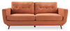 Sofa Cosmo de 80 po en tissu avec coussins de dossier capitonnés - orangé