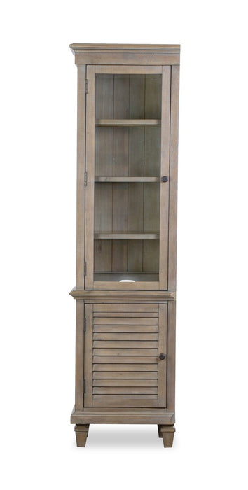 Section latérale rustique Baron de 22 po avec rangement et système de gestion des câbles - gris tourterelle