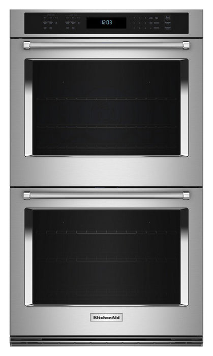 Four mural double électrique KitchenAid de 8,6 pi³ et de 27 po avec convection véritable - acier inoxydable - KOED527PSS
