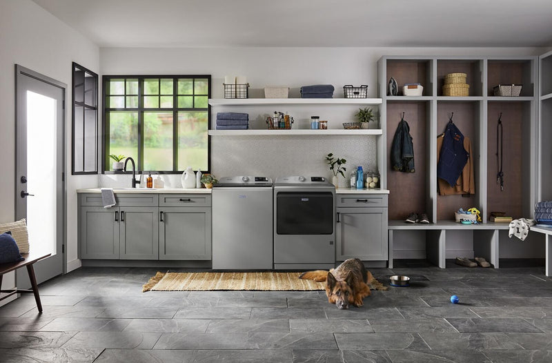 Laveuse à chargement par le haut Animal Pet Pro de 6,0 pi3 et sécheuse à gaz de 7,4 pi3 de Maytag - argenté radieux - MATL72GS 