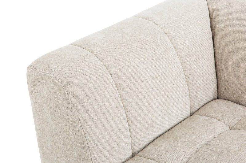 Sofa sectionnel modulaire Oaklyn 4 pièces en tissu avec pouf et coussins de siège capitonnés - beige