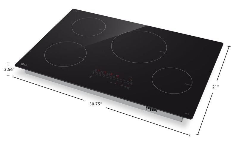 Surface de cuisson à induction LG de 30 po à 4 éléments - vitrocéramique noire - CBIH3013BE