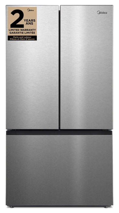 Réfrigérateur Midea de 26,5 pi3 et de 36 po à portes françaises avec pichet à remplissage automatique et machine à glaçons double - MRF27I6BST
