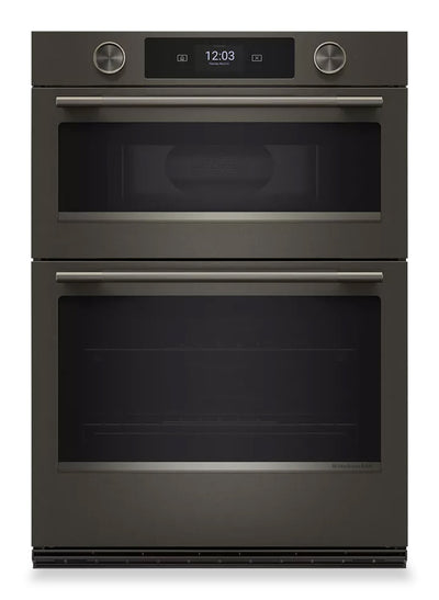 KitchenAid 30" Smart Electric Combo Wall Oven with Cooking Camera - Black Ore - KOEC930SBE | Four mural combiné intelligent électrique KitchenAid de 30 po avec caméra de cuisson – Black Ore - KOEC930SBE