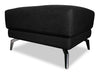Pouf Melrose de 31 po en cuir véritable de qualité supérieure avec pattes en métal - noir