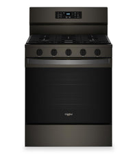  Cuisinière à gaz Whirlpool de 5 pi³ avec friture à air et autonettoyage - acier inoxydable noir - WFGS5030RV 
