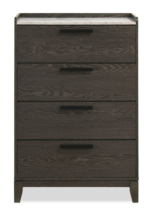 Commode verticale de chambre à coucher Sable de 31 po (L) x 47 po (H) à 4 tiroirs - brun clair