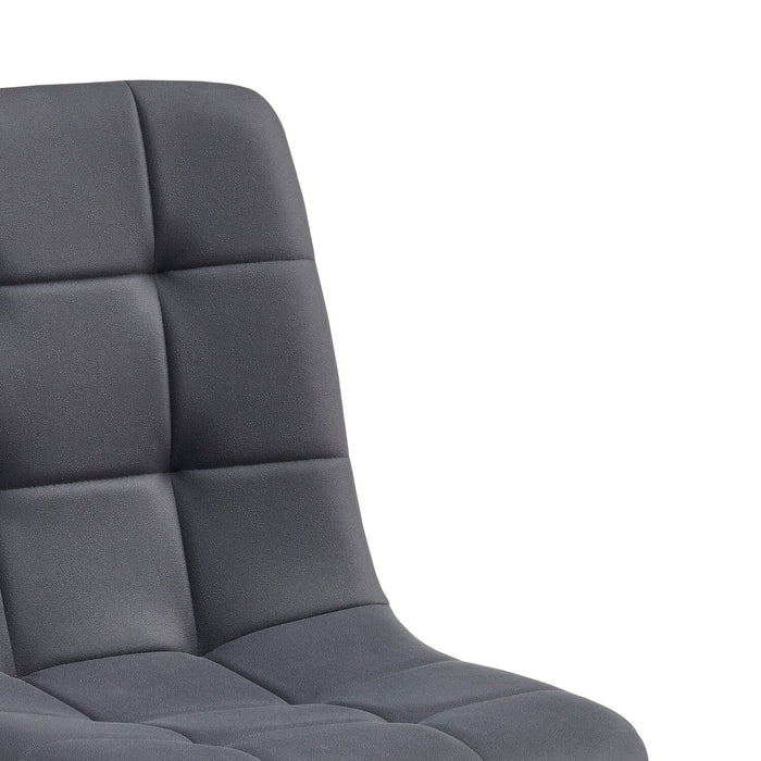 Chaise de salle à manger Arlo en métal avec siège et dossier coussinés capitonnés en tissu - anthracite