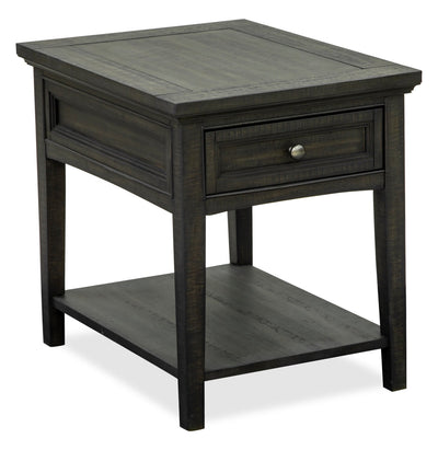 Hanson 20” Traditional Pine End Table with Storage - Graphite | Table de bout traditionnelle Hanson de 20 po en pin - graphite