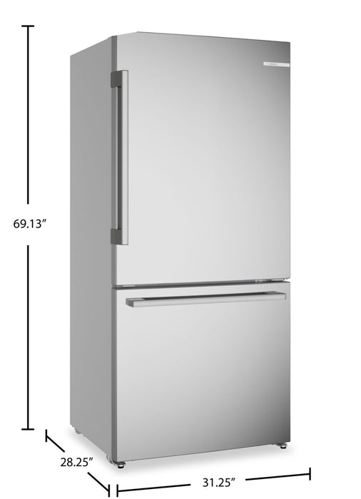 Réfrigérateur à 2 portes Bosch de série 100 de 17,2 pi3 et de 33 po de profondeur comptoir - acier inoxydable - B33CM10SNS