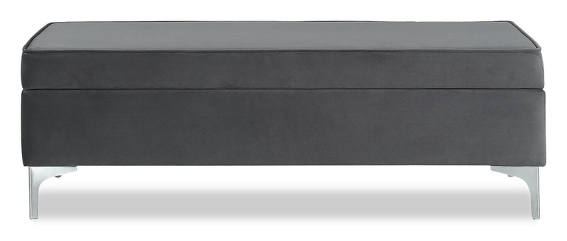 Pouf de rangement Vivienne de 47,25 po en tissu - gris