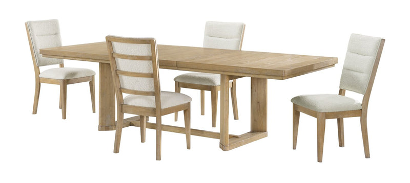 Chaise de salle à manger Aspen avec siège et dossier en tissu - naturelle