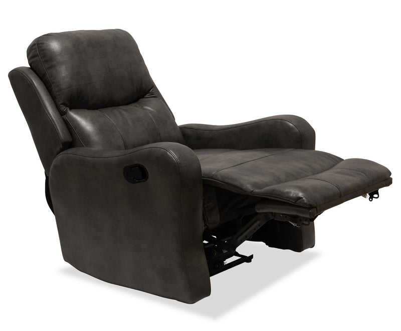 Fauteuil pivotant, coulissant et inclinable Elli 32 po de en similicuir - gris 