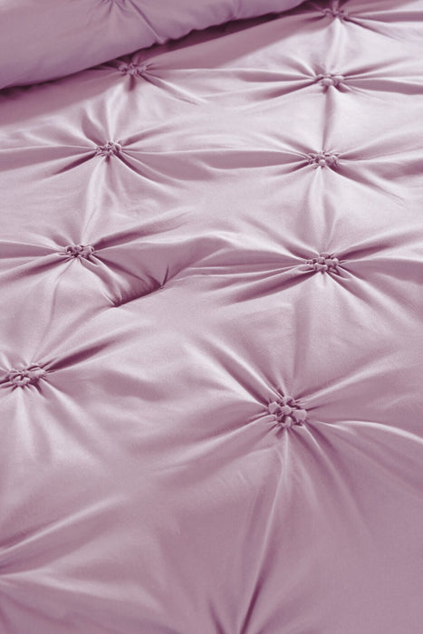 Ensemble d'édredon Penelope 3 pièces rose pour lit double ou grand lit