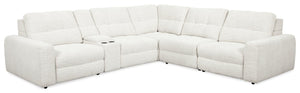 Sofa sectionnel modulaire à inclinaison électrique en forme de L Elevate de Scott Living 6 pièces avec console de rangement - beige