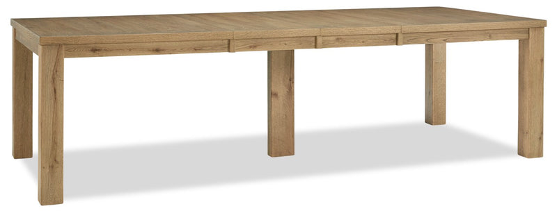 Ensemble de salle à manger Logan 7 pièces avec table, rallonge de 72 po à 108 po (L) et 6 chaises - chêne naturel et noir rustique
