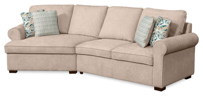 Scott Living Haven 2-Piece Left-Facing Chenille Fabric Cuddler Sectional - Taupe | Sofa sectionnel enveloppant de gauche Haven de Scott Living 2 pièces en tissu de chenille - taupe