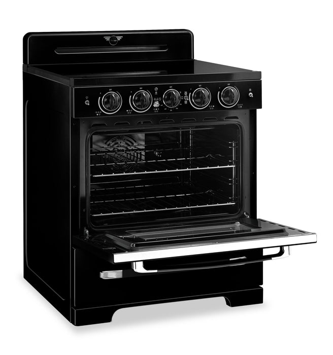 Cuisnière à induction Classic Rétro par Unique de 30 po et de 3,9 pi3 - noir minuit - UNQ-30CR IC B
