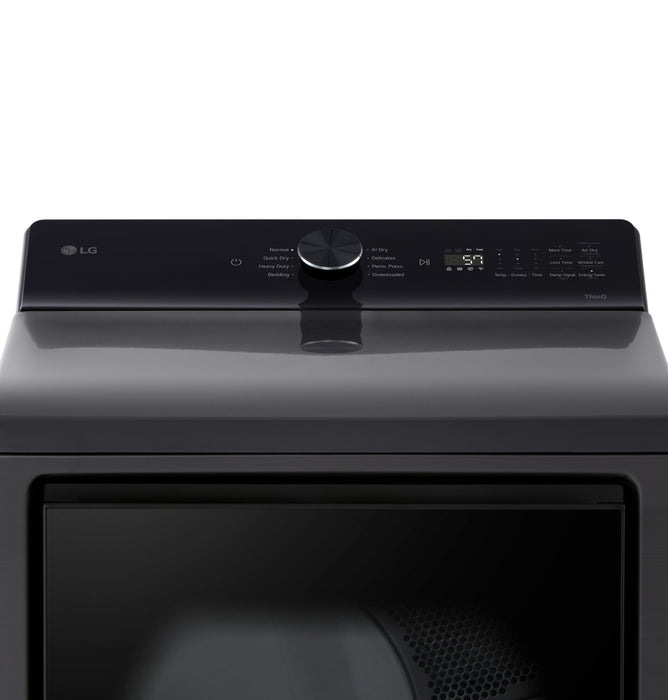 Sécheuse électrique LG de 7,3 pi³ avec détection IA et ThinQMD - noir platine - DLE8200L
