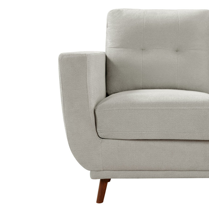Causeuse Cosmo de 57 po en tissu avec coussins de dossier capitonnés - gris