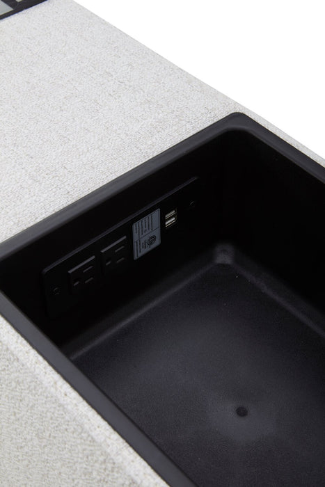 Console de rangement modulaire Sky de 13 po en tissu avec port USB - blé Nathan