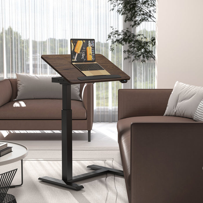 Bureau portatif Aaron de 26,77 po à hauteur réglable avec dessus relevable – noyer