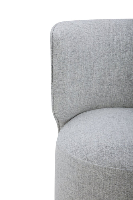 Chaise de salle à manger coulissante Zola en tissu de polyester - grise