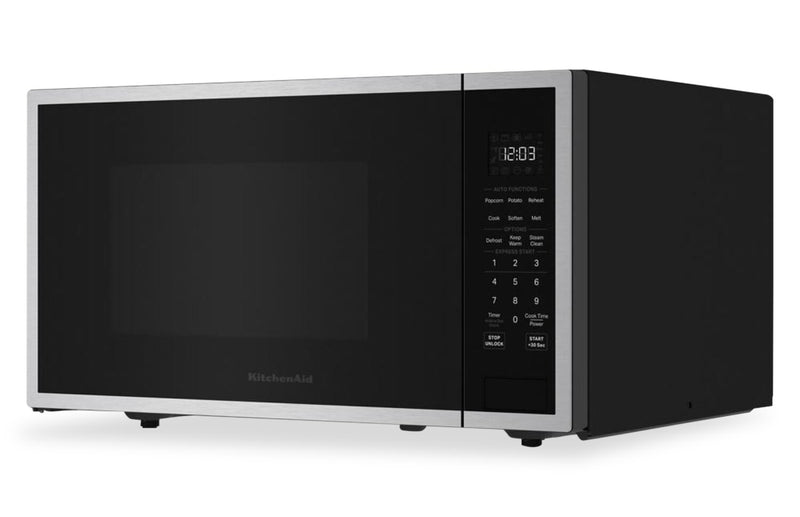 Four à micro-ondes de comptoir KitchenAid de 1,5 pi3 avec friture à air - acier inoxydable PrintShieldMC - KMCS522SPS