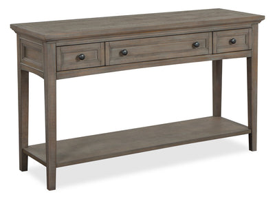 Hanson 50” Traditional Pine Sofa Table with Storage - Dovetail Grey | Table de salon traditionnelle Hanson de 50 po en pin - gris tourterelle